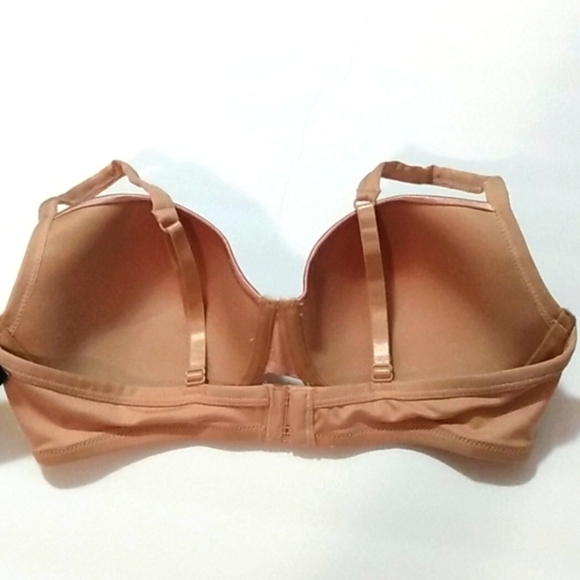 126 DOLCE VITA TAUPE SATIN TRIM PUSH UP UNDERWIRE BRA SIZE 34C NWT - Picture 2 of 4